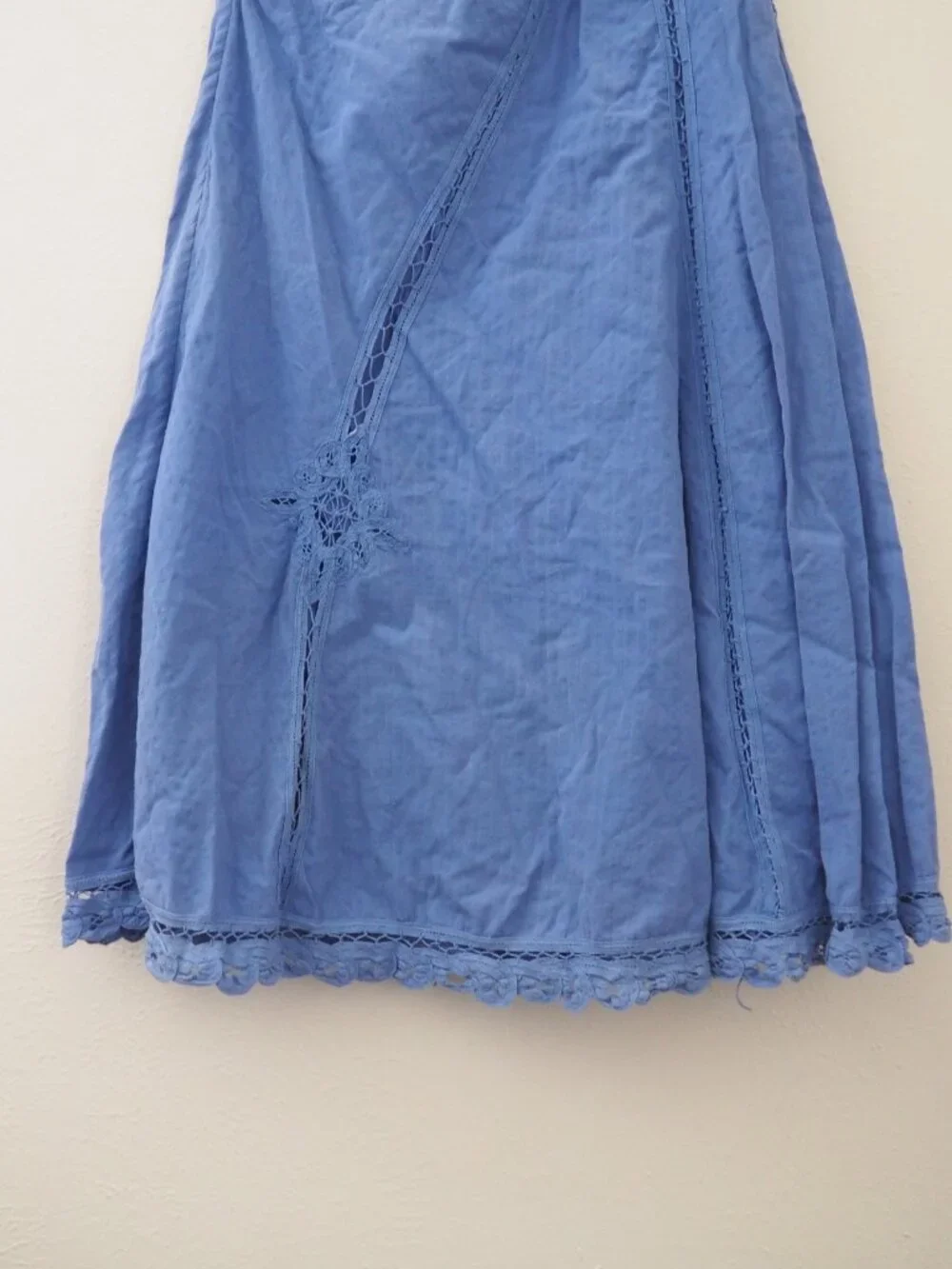 Free People Billie Battenburg One Shoulder Crochet Embroidered Dress sz M - Picture 8 of 10